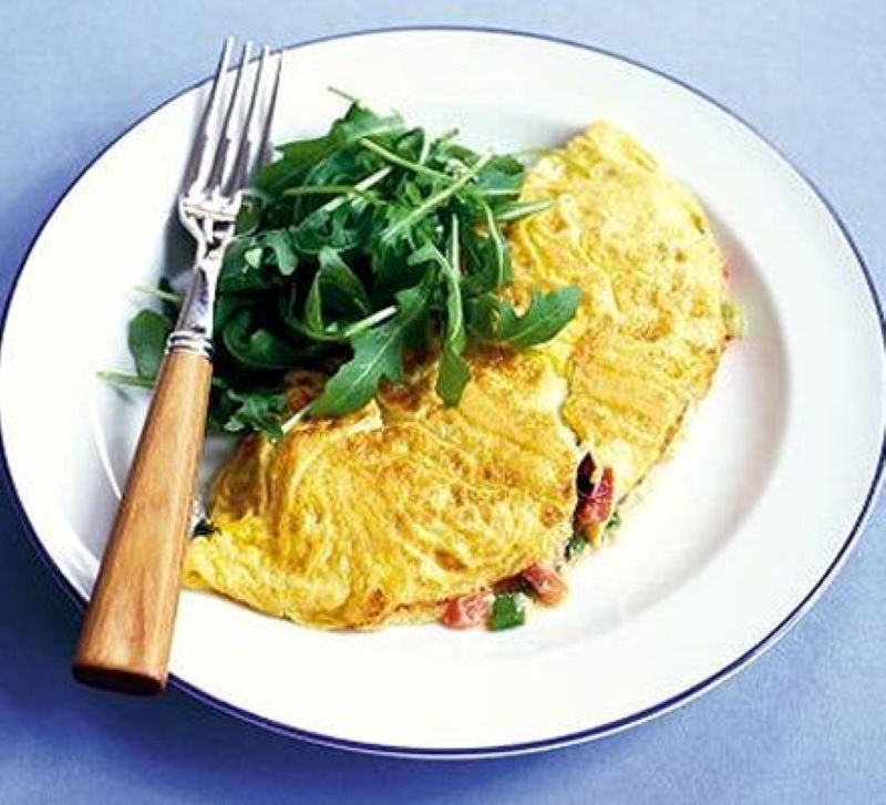 Melting Tomato & Basil Omelette