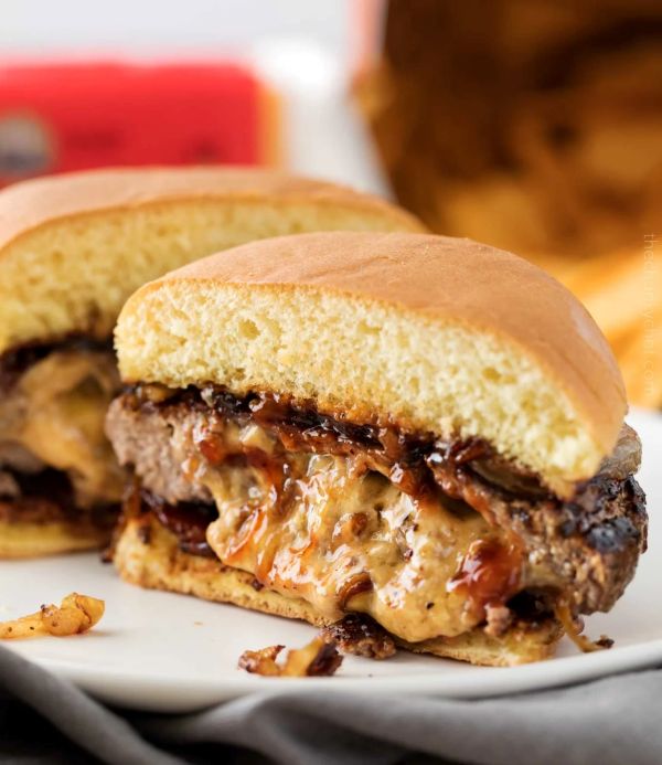 Molten Cheese Stuffed Burgers