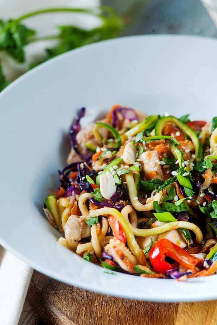 Sesame Peanut Noodles with Chicken & Zucchini