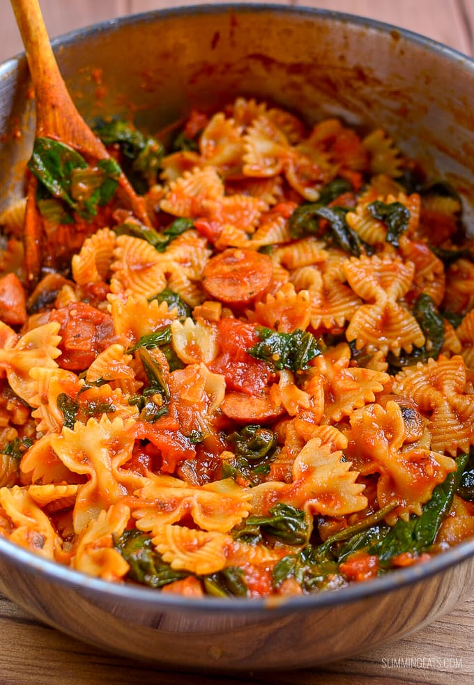 Tomato Spinach Sausage Pasta Recipe