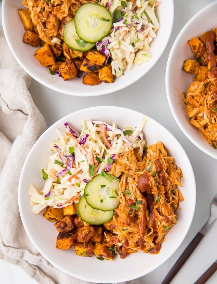 BBQ Chicken & Roasted Sweet Potato Bowls (3)