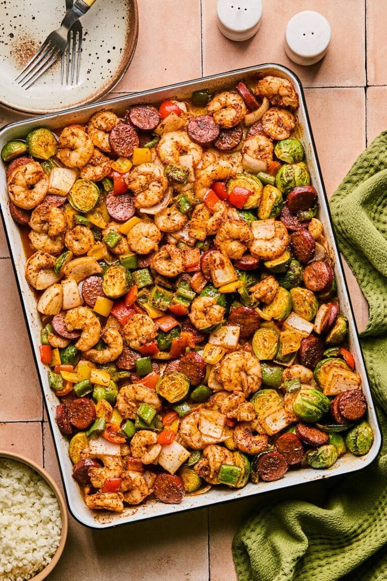 Cajun Shrimp and Sausage Vegetable Sheet Pan (4)