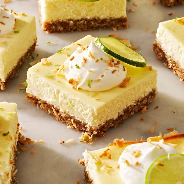 Coconut Key Lime Cheesecake Bars