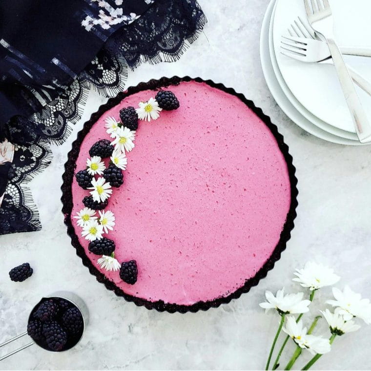 No Bake Blackberry Oreo Tart