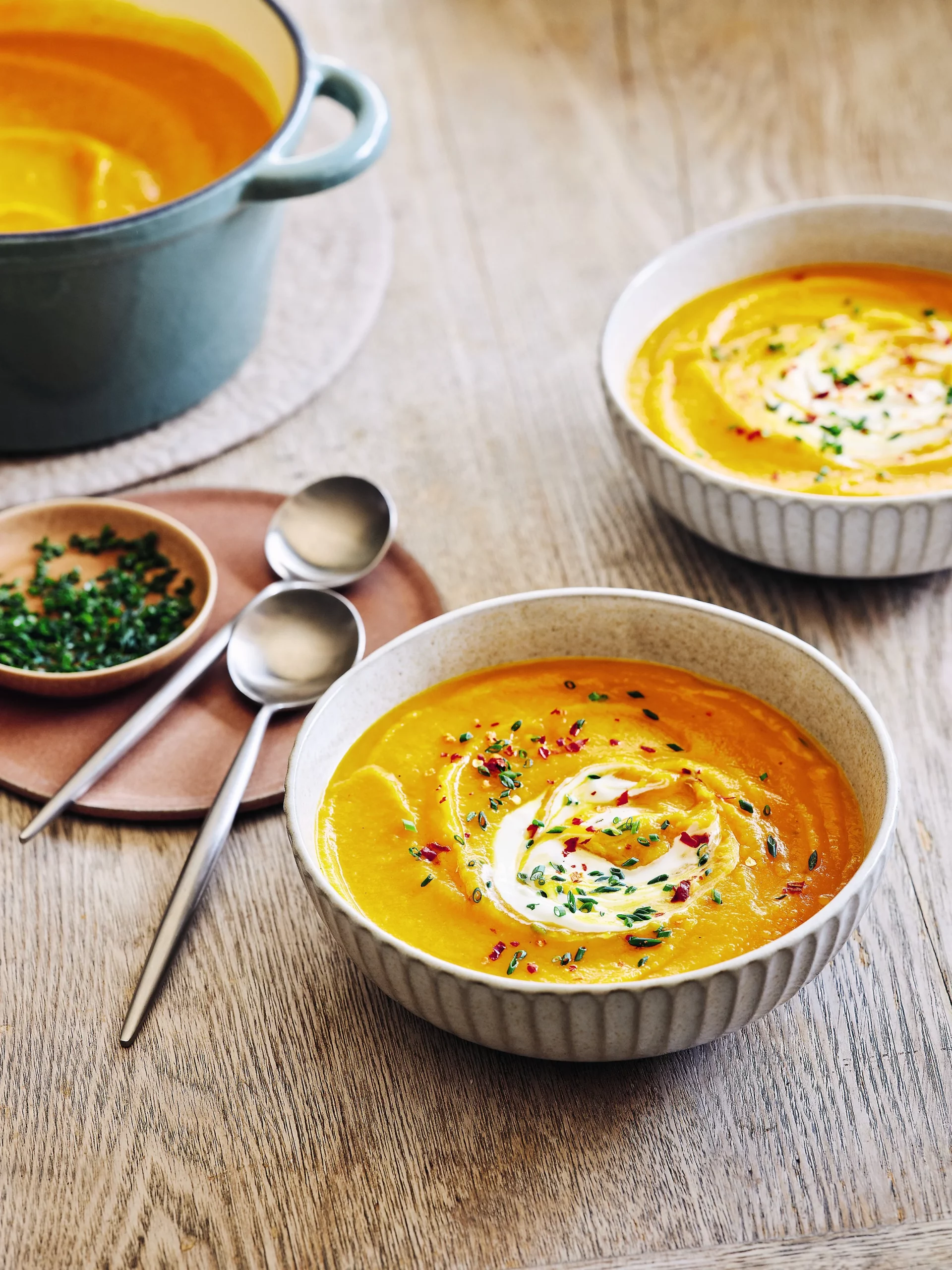 Pumpkin soup with toasted seeds