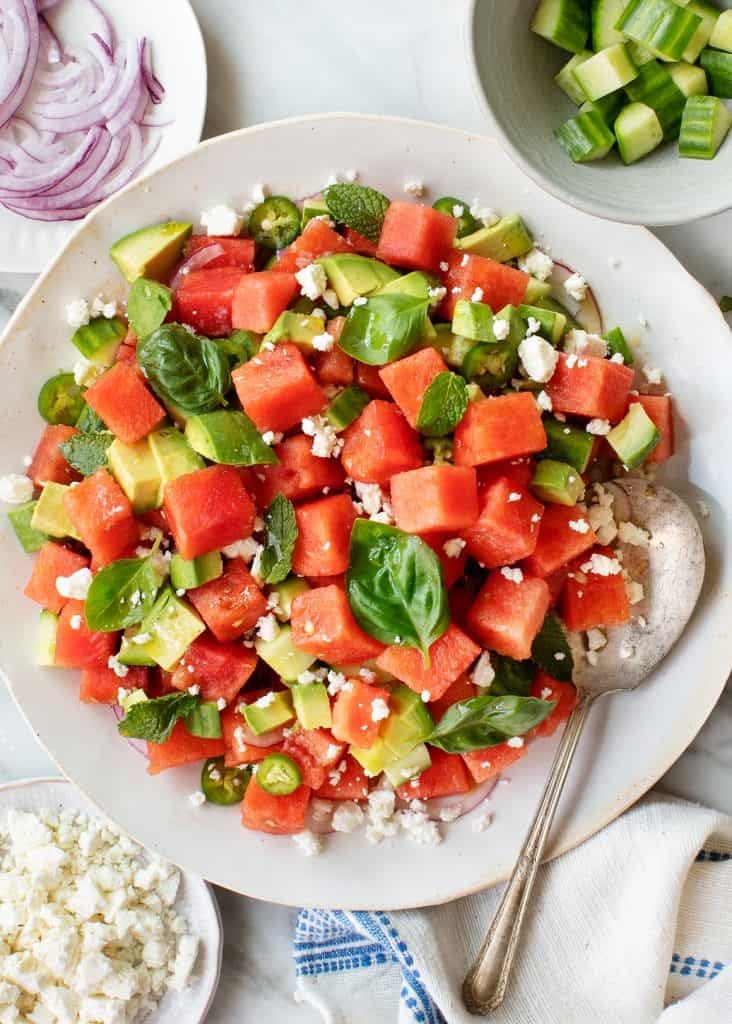 Watermelon Cucumber Feta Salad Recipe (2)