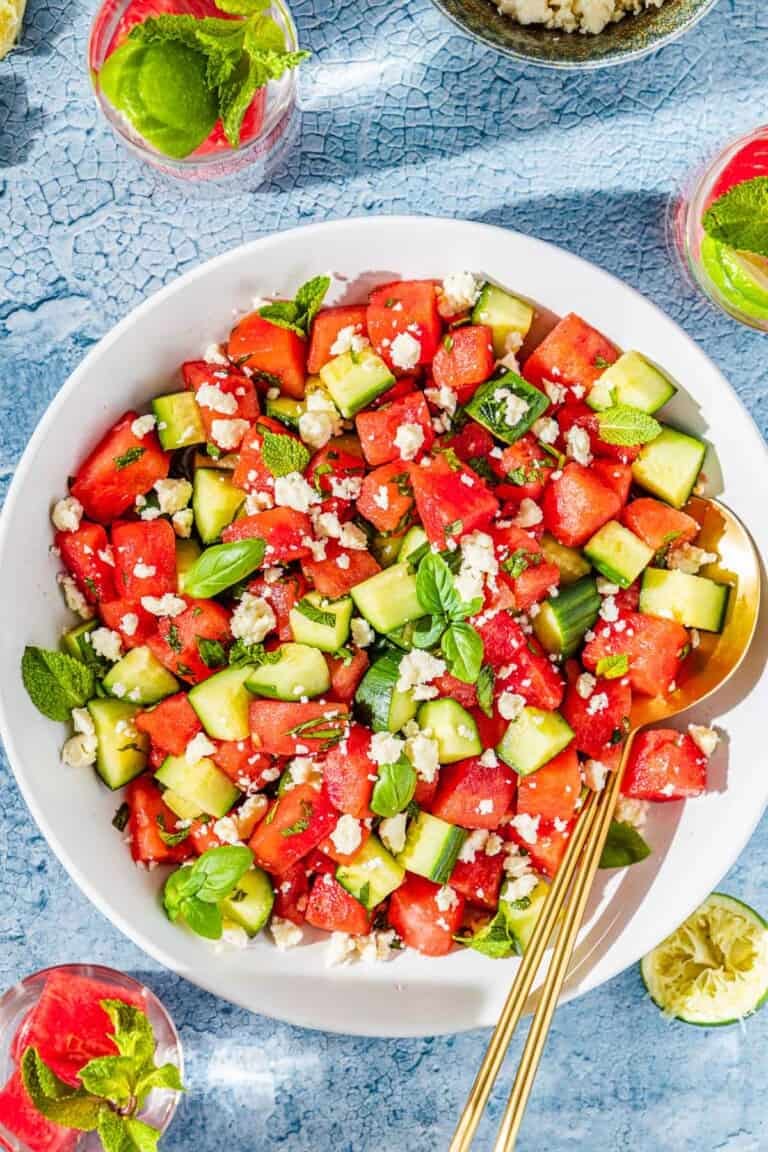 Watermelon Cucumber Feta Salad Recipe (4)