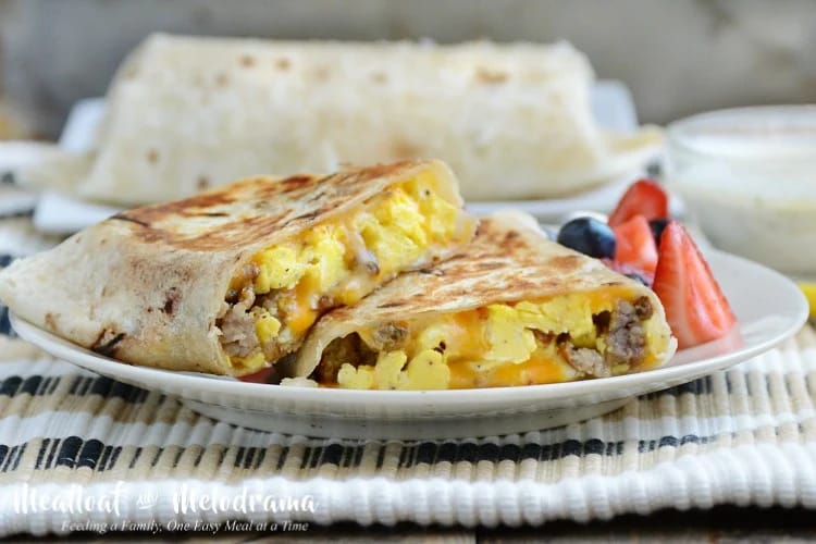 Breakfast Burritos with Eggs and Sausage