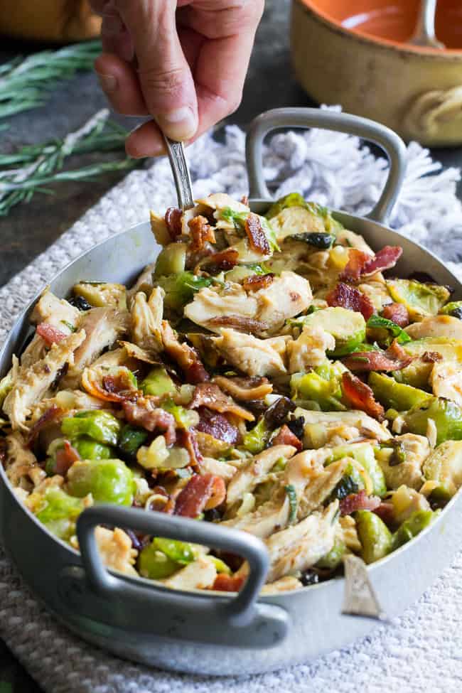 Brussels Sprouts with Chicken and Bacon