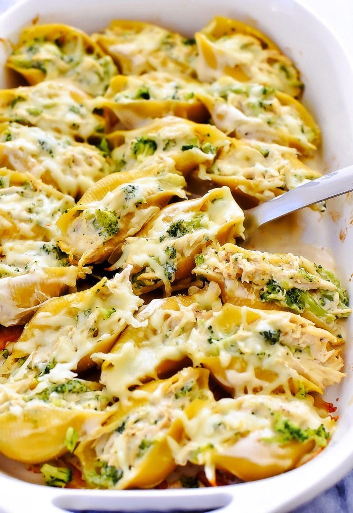Chicken & Broccoli Alfredo Stuffed Shells Recipe (3)