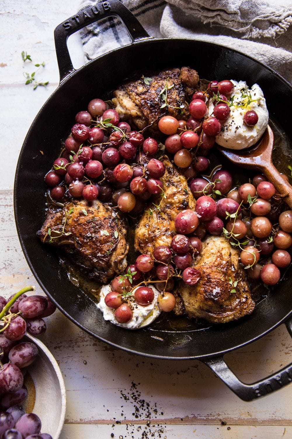 Chicken with Roasted Grapes and Thyme