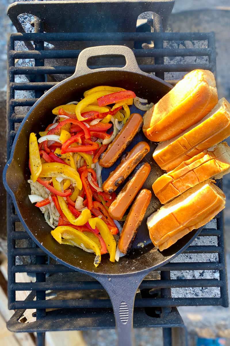 Hot Dogs with Peppers and Onions