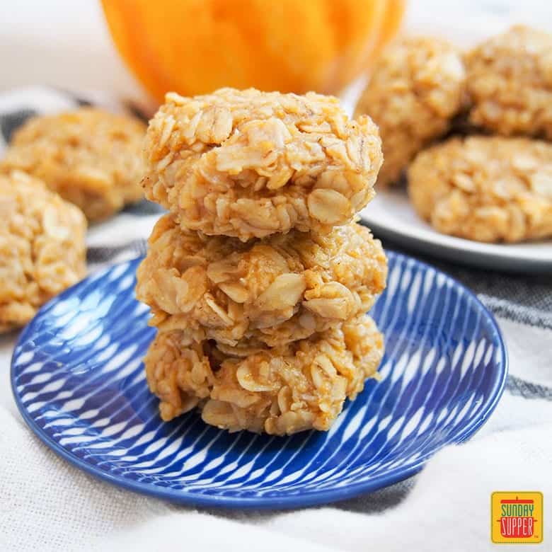 No Bake Pumpkin Oatmeal Cookies