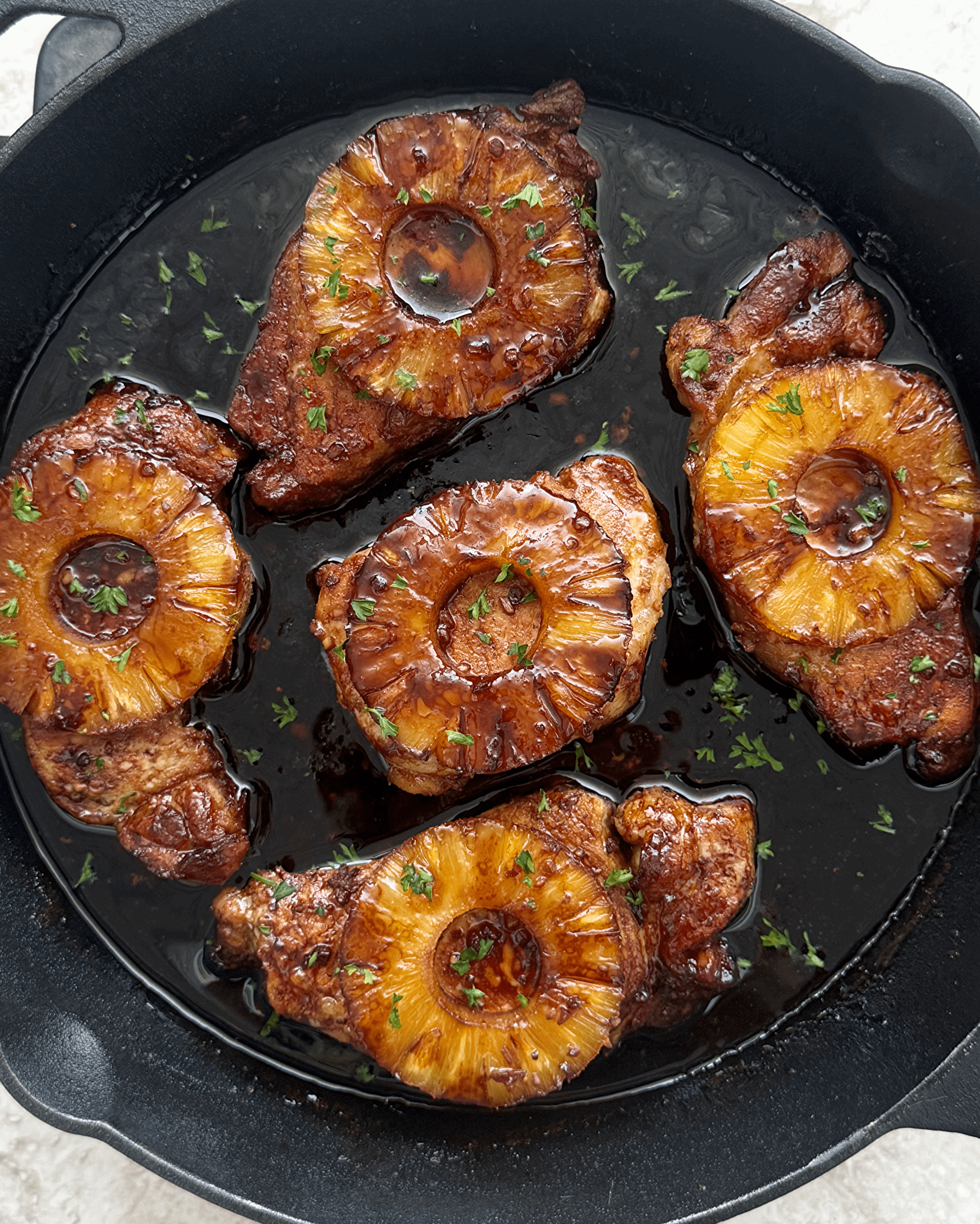 Pineapple with Pork and Teriyaki Sauce