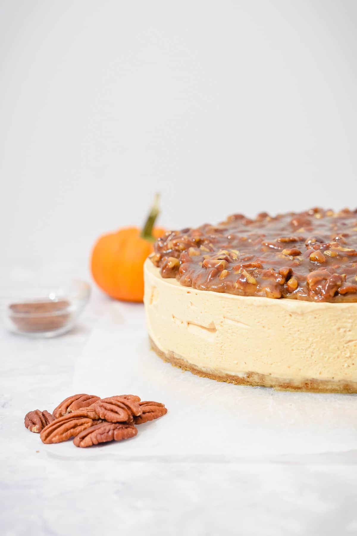 Pumpkin Pecan No Bake Cheesecake Pie