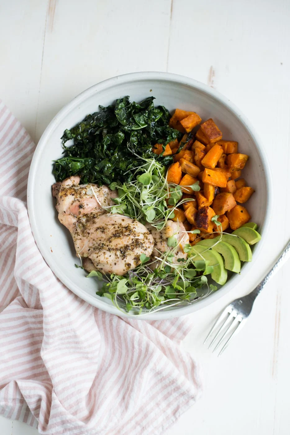 Sheet Pan Chicken with Sweet Potatoes and Kale