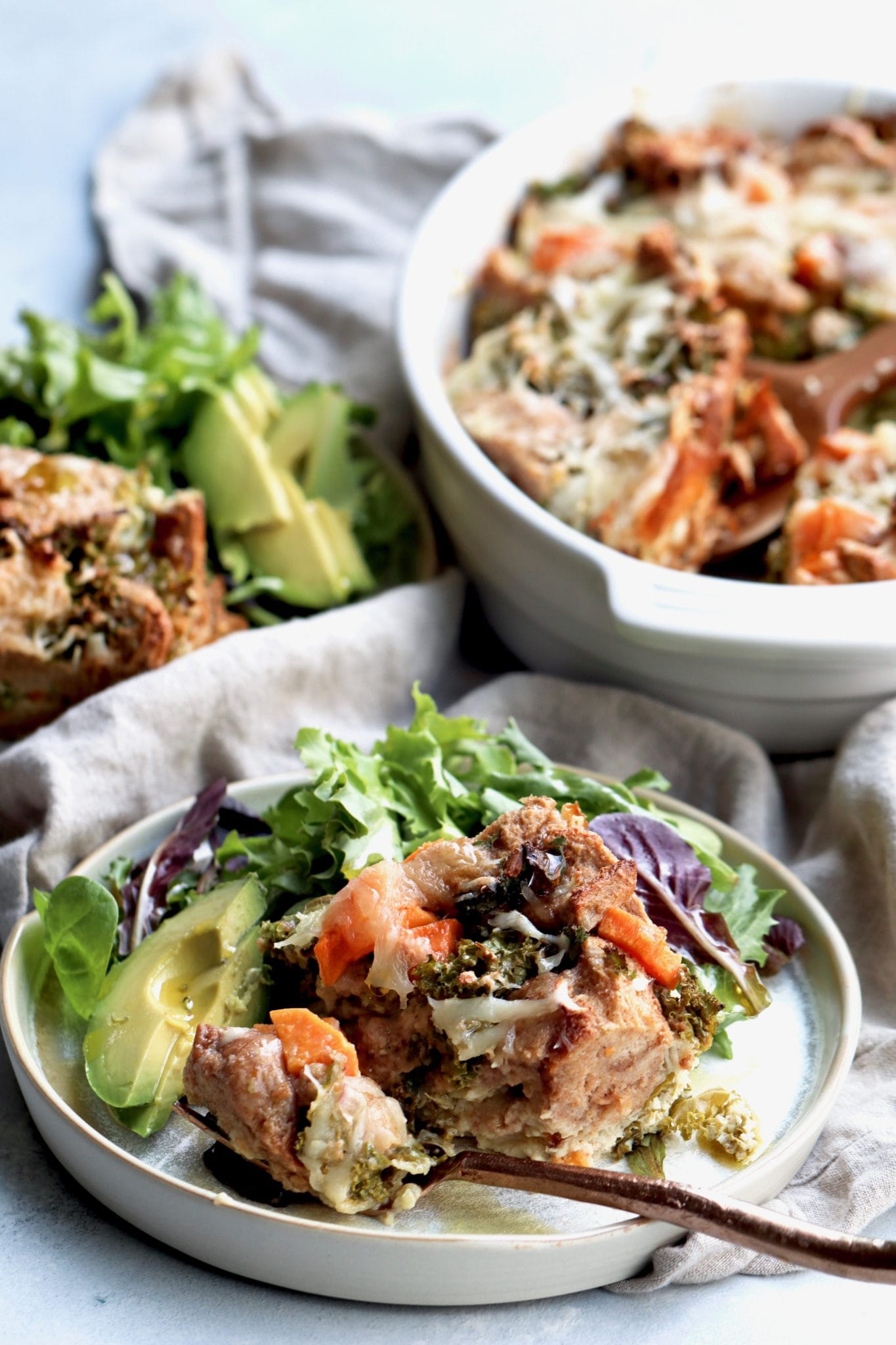 Sweet Potato, Kale & Fontina Whole Grain Strata