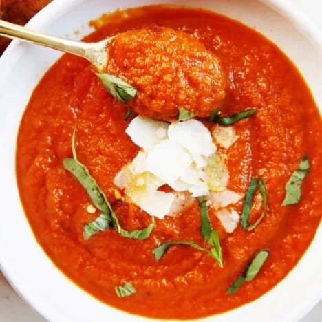 Tomato Basil Soup with Pesto Grilled Cheese Recipe (1)