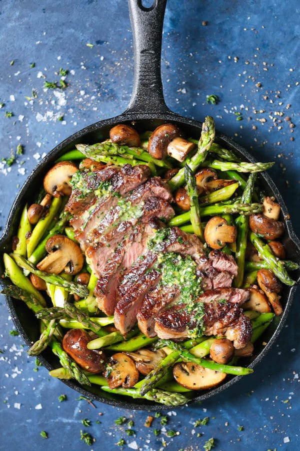 Veggies and Steak with Herb Butter
